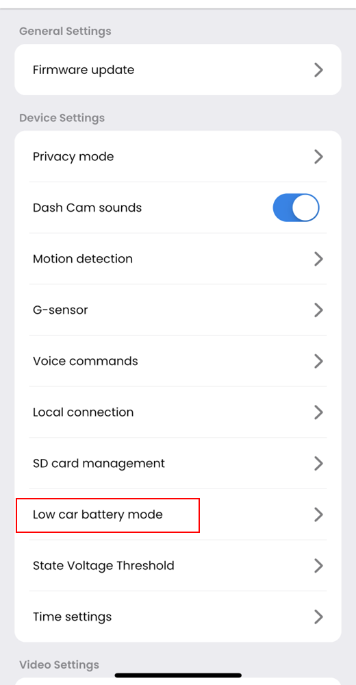 Low Car Battery Mode Nextbase UK