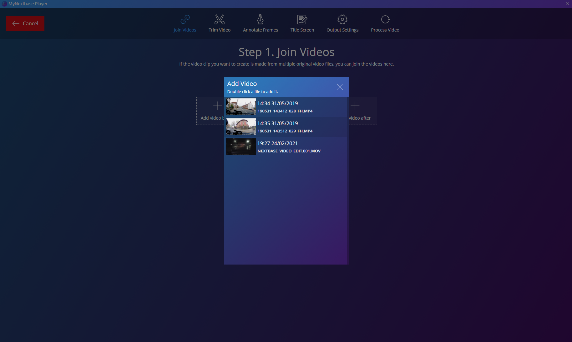Adding files and editing Dash Cam videos in MyNextbase Player Nextbase US